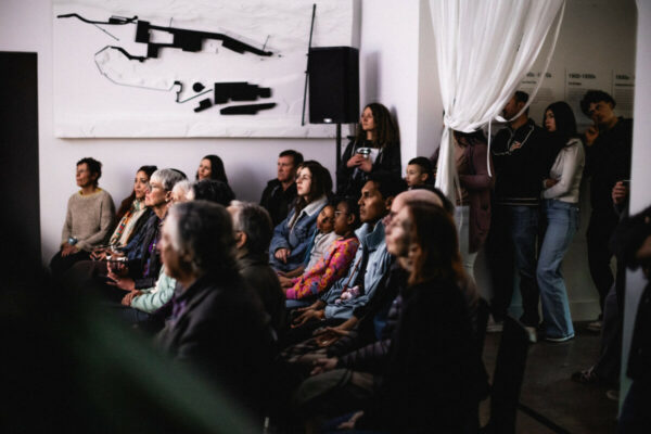 Heidi Duckler Dance NW 2026 Come As You Are Festival presented by Heidi Duckler Dance NW. Dancers Charles Roy and Daniel Girón with composer/percussionist Machado Mijiga, performing a prologue to a new site specific work inspired by John Steinbeck’s Grapes of Wrath. March 14, 2026. Photo by Jason Quigley.